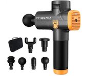 Lcd massage gun phoenix a2 silver body massager electric 6 heads pistol massager phoenix mg49127