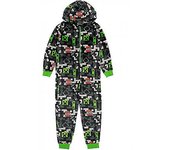 Minecraft Niños / Niños All-Over Print Sleepsuit Negro/verde 7-8 Years