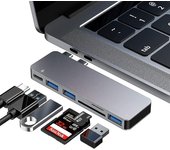 Adaptador de concentrador USB C para Macbook Pro / air 2020 2019 2018, 6 en 1 Usb-c Accesorios C