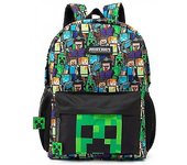 Minecraft Niños / Niños Mochila de impresión all-over Negro/verde One Size