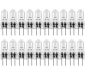 20 piezas G4 halógenas, 20w 12v luz halógena bombilla de lámpara clara de 2 pines, para iluminación de cocina, luces de señal, tr