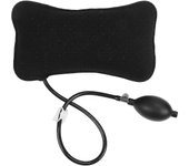 Almohada de soporte lumbar inflable, soportes lumbares lavables portátiles Negro