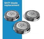 1/3pcs Sh71 Cabezal de cuchilla de reemplazo para Philips Norelco Shaver Series 7000 y angular-shape Series 5000