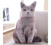 50cm Simulación Gato Suave Peluche Cojín Realista - Sofá Decoración Cartoon Plushgrey
