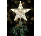 Punta de árbol de Navidad con 10 LED y enchufe - Punta de árbol de Navidad iluminada en blanco cálido - Punta de árbol de Navidad con forma de estr...