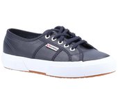 Superga 2750 Zapatillas de cuero caída para hombre Marina azul Uk 9