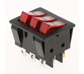 2x Kcd3 9-pin Rojo Led On/off Rocker Switch Cuadrado Push-in Ac 16a/30a 250v Nuevo