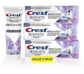 Pasta de dientes anticaries Crest 3d White Brilliance + Flúor, 3.9 oz x 3 unidades