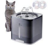 Exsha Fuente de agua de perro gato con ventana de nivel de agua Super Quiet European Standard (gris) British regulatory