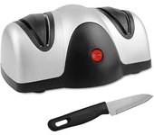 Afilador de cuchillo eléctrico, afilador de dos niveles, negro / plata, Material: Abs Plastic
