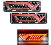 2 piezas de remolque de automóvil de 12v / 24v camiones luces traseras luz trasera led de automóvil señal de giro de funcionamiento luces traseras ...