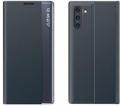 Para Galaxy Note 10 Plus Pantalla lateral magnética horizontal flip Plain Texture Cloth + PC Case con y para Galaxy Note 10 Plus Azul oscuro