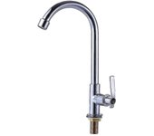 Grifo del fregadero de agua fría de un solo mango de un orificio montaje de la cubierta de arco alto Grifo de la barra de acero inoxidable