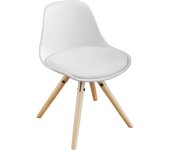 SoBuy Silla para niños PU Asiento acolchado de cuero blanco FST46-W