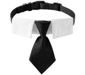 Cuello de perro ajustable Collar de corbata Collar de perro con corbata Boda Formal Collares de perro para perros Mascotas Negro-s