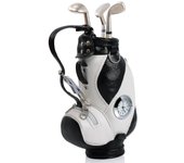 Elsavct Bolsa de golf Novelty Soporte para bolígrafos con bolígrafos de palo de golf y reloj