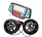Motocicleta Reproductor de música Mp3 Audio Manos libres Bluetooth Altavoz estéreo Fm Radio Resistente al agua negro