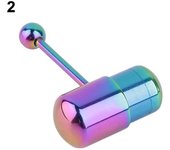 1PC Cool Vibrating Barbell Tongue Anillos Barras Piercing Acero Inoxidable Joyería Del Cuerpo
