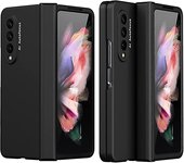 Galaxy Z Fold 3 Case, hinge Heavy Duty Protection Hard PC Cover with Screen Protector, Full Protection (negro)