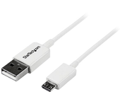 cable 2m micro usb b a usb a adaptador blanco telefo no