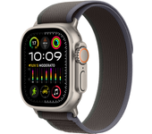 apple watch ultra 2 gps + cellular  49mm titanium case with blue black trail loop - s m