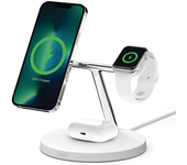 base de carga powerhouse belkin wiz017vfwh apple watch, iphone magsafe 15w   airpods color blanco