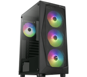 aerocool  falconv2bk caja pc atx frontal mesh cristal templado 4 ventiladores argb 12cm negro  negro