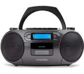 altavoces bluetooth con lector de cd mp3 casetes y usb aiwa boombox bbtu-550 black bt 5.0 6w rms radio fm