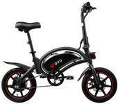 DYU D3F Bicicleta Eléctrica 14" Motor 250W Batería 36v10Ah Alcance 40km con Frenos de Disco Negro
