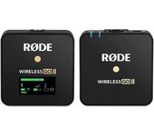 Rode Wireless Go II Solo Transmisor Sistema de Micrófono Inalámbrico Dos Canales con Micrófono Incorporado