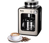 TM Electron Mini Cafetera de Goteo con Molinillo 4 Tazas 600W Plata