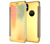 Cool Funda Flip Cover Clear View Dorado para iPhone X / iPhone XS