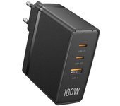 Vention FEGB0-EU Cargador GaN de Pared 2xUSB-C 1xUSB 100W Negro