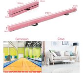 Costway Barra de Equilibrio Portátil para Gimnasia Entrenamiento Balance Beam Plegable 210 x 10 x 6,5 cm Rosa
