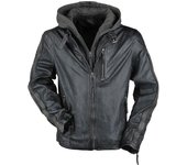 Chaqueta de Cuero de Gipsy - Steep Slim Fit Lasanv - M 5XL - para Hombre - antracita-oliva
