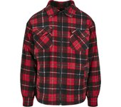 Chaqueta entre-tiempo de Urban Classics - Plaid Teddy Lined - S XL - para Hombre - negro/rojo