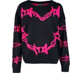 Jersey de punto Gótico de Heartless - Barbed Wire Heart Jumper - XS 4XL - para Mujer - negro/rosa
