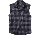 Camisa manga Corta de Brandit - Sleeveless Checked - S 7XL - para Hombre - negro/gris