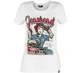 Camiseta Rockabilly de Queen Kerosin - Gearhead - M XXL - para Mujer - Blanco
