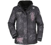 Chaqueta de Invierno de Rock Rebel by EMP - Chaqueta Rock Rebel con calavera - S M - para Mujer - Gris