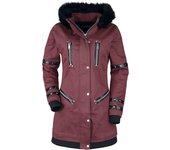 Chaqueta de Invierno Gótico de Gothicana by EMP - Bloodsucker - S M - para Mujer - negro/rojo