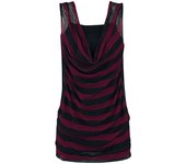 Top de R.E.D. by EMP - Top malla doble capa 2 en 1 - S XXL - para Mujer - negro/rojo