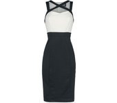 Vestidos de longitud media Rockabilly de H&R London - Tamika Two Tone Wiggle - XS XXL - para Mujer - negro-blanco