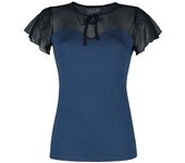 Camiseta Rockabilly de Pussy Deluxe - Camiseta Lovely Chic - XS XXL - para Mujer - azul/negro