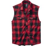 Camisa manga Corta de Brandit - Sleeveless Checked - S 7XL - para Hombre - rojo/negro