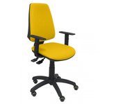 Piqueras y Crespo Elche S Bali Silla de Oficina Brazos Regulables Ruedas Parquet Amarilla
