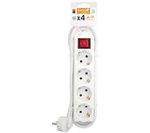 Garza Basic Power Regleta 4 Tomas con Interruptor y Cable 5m Blanco