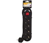 Garza Basic Power Regleta 4 Tomas con Interruptor y Cable 3m Negro
