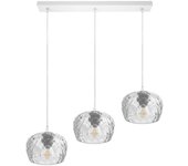 FABRILAMP Regleta Estela 3xe27 Blanca Regx65x13 Cm C/tulipas Cristal Tallado Transparente