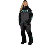 FXR Maverick Lite Damas One Piece Traje de moto de nieve - Negro Gris (8)